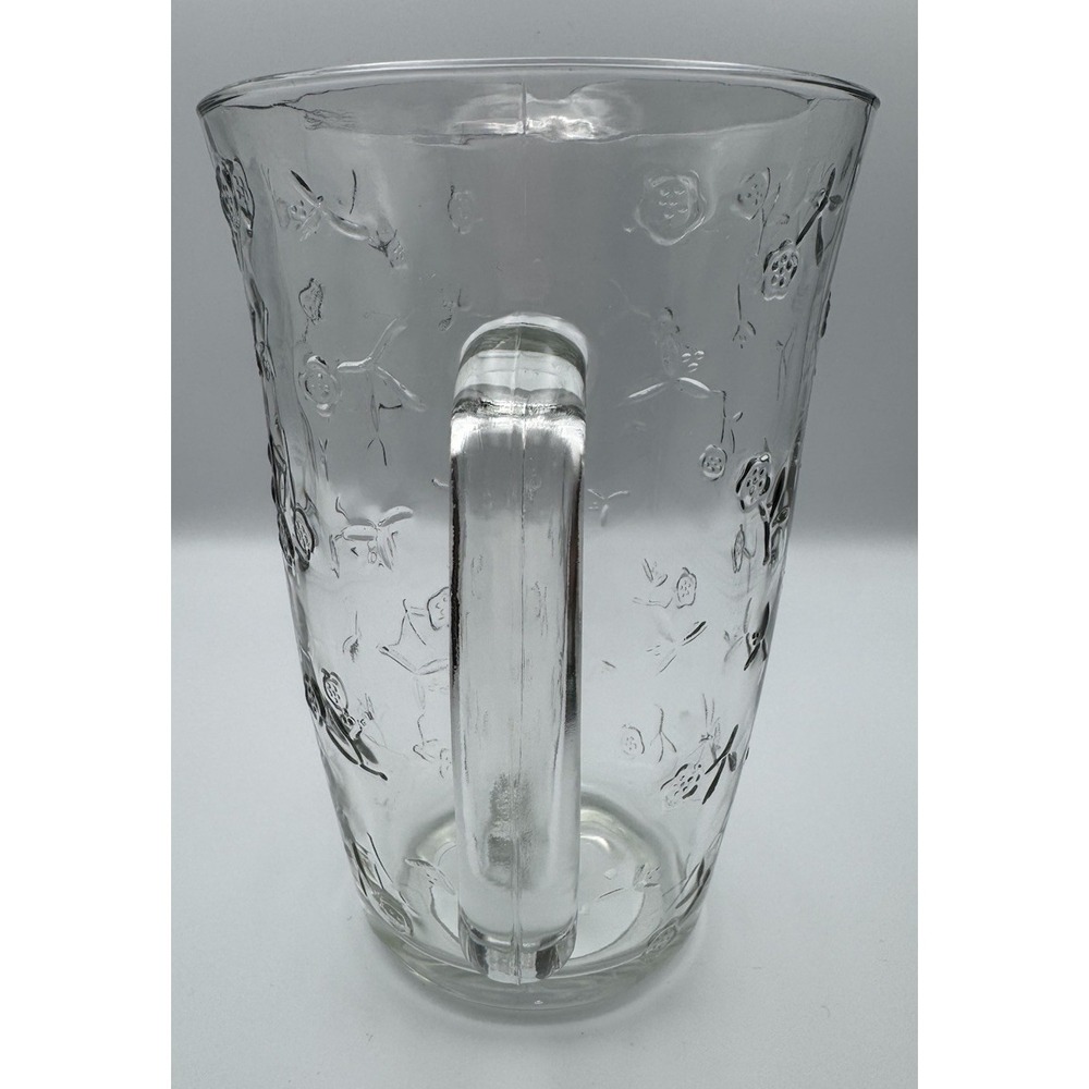 Anchor Hocking Savannah Clear Glass Embossed Roses Flowers Water Pitcher - Picture 3 of 6